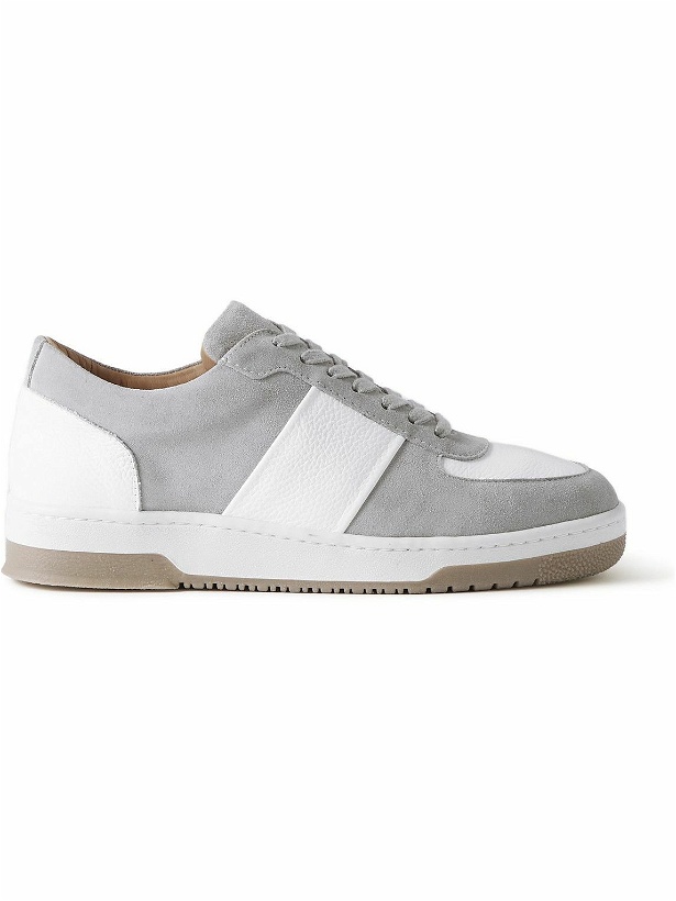 Photo: Mr P. - Atticus Suede and Full-Grain Leather Sneakers - Gray