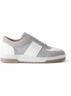 Mr P. - Atticus Suede and Full-Grain Leather Sneakers - Gray