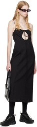 Sandy Liang Black Georgica Midi Dress