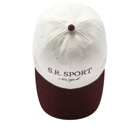 Sporty & Rich SR Sport Wool Cap in Ecru/Merlot