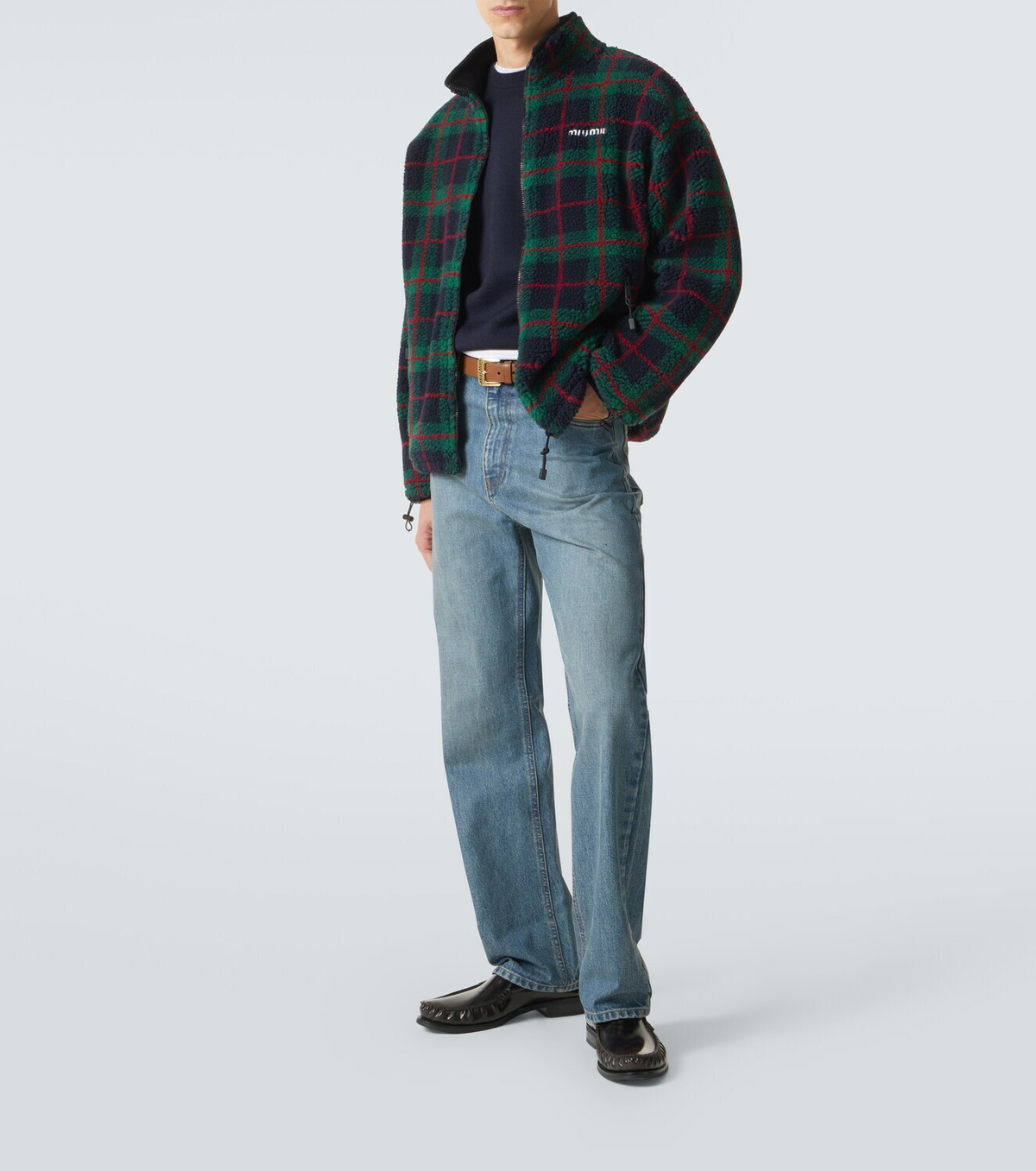 Miu Miu Checked teddy jacket Miu Miu