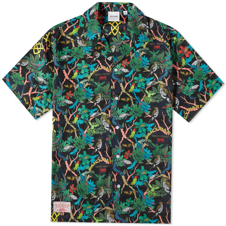 Photo: Daily Paper Men's Protect Paradise Povan Vacation Shirt in Green/Black And Yellow