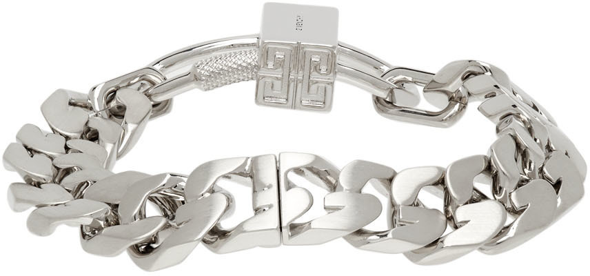 Givenchy Silver G Chain Lock Bracelet
