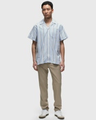 Les Deux Lawson Stripe Ss Shirt Blue - Mens - Shortsleeves