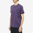 Fred Perry Authentic Men's Ringer T-Shirt in Purple Heart