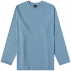 FrizmWORKS Men's Long Sleeve Oversized Stripe T-Shirt in Steel Blue