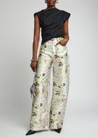 Marques' Almeida Floral-print Wide-leg Satin-twill Trousers Multicoloured