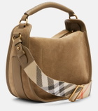Burberry Clip Messenger suede top-handle bag