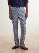 Orlebar Brown - Alfred Straight-Leg Printed Lyocell-Satin Trousers - Blue