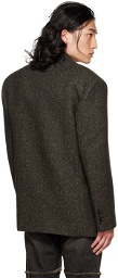 DRAE SSENSE Exclusive Brown Double-Breasted Blazer
