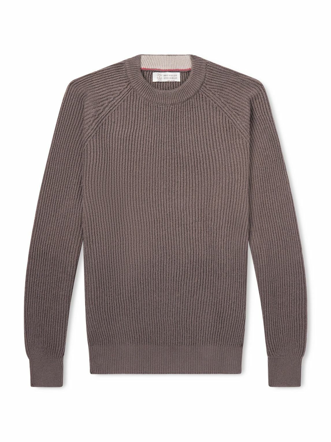 Brunello Cucinelli - Ribbed Cotton Sweater - Brown Brunello Cucinelli