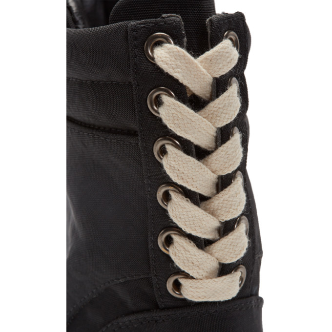 D by D Black Double Lace High-Top Sneakers
