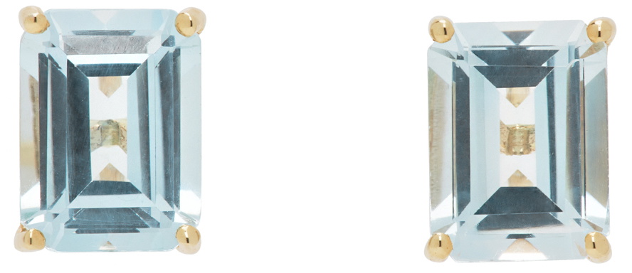 Mateo Gold & Blue Topaz Stud Earrings