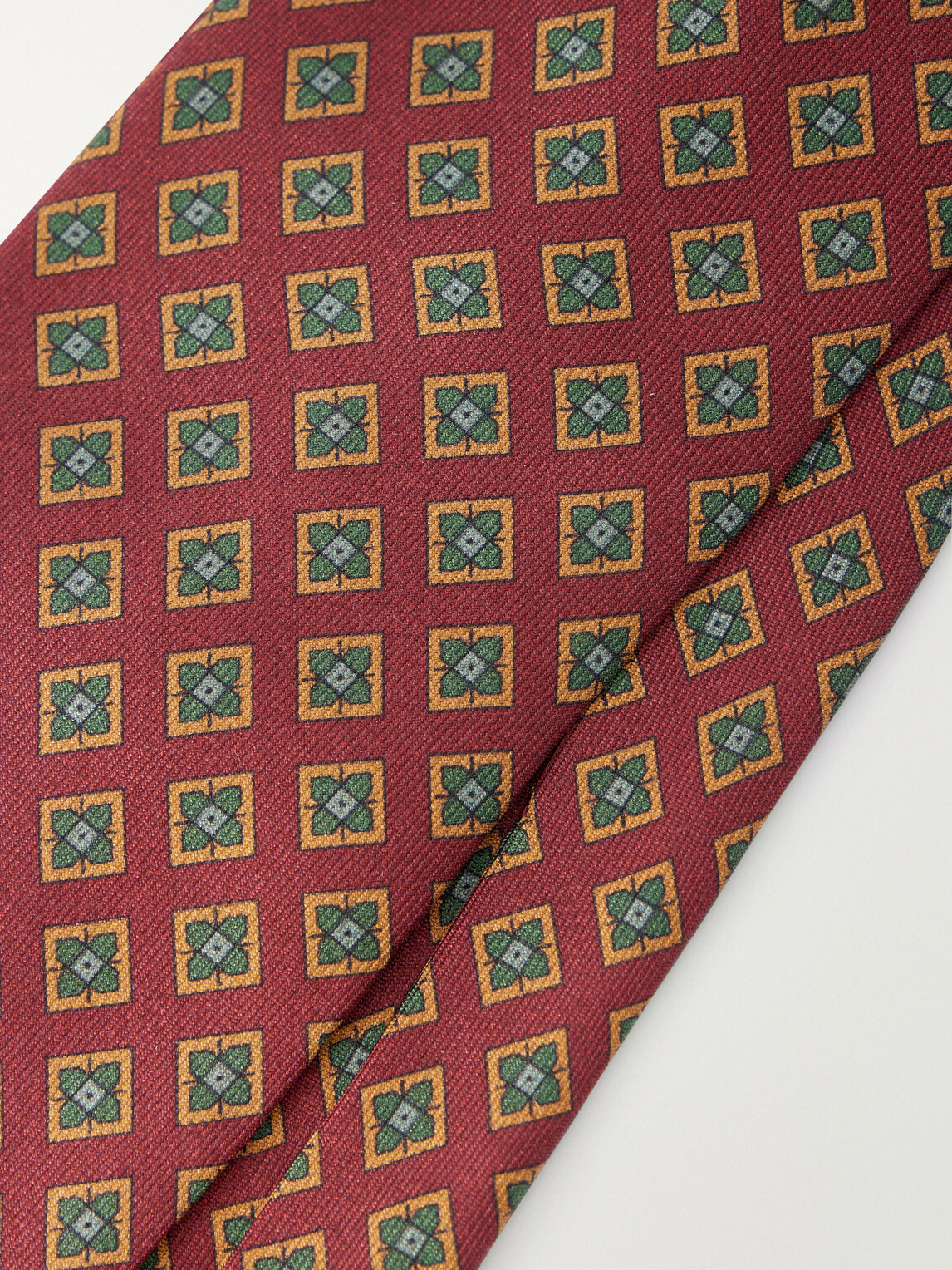 Rubinacci - 8cm Printed Silk-Twill Tie - Burgundy