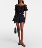 Poupette St Barth Cory broderie anglaise cotton poplin shorts