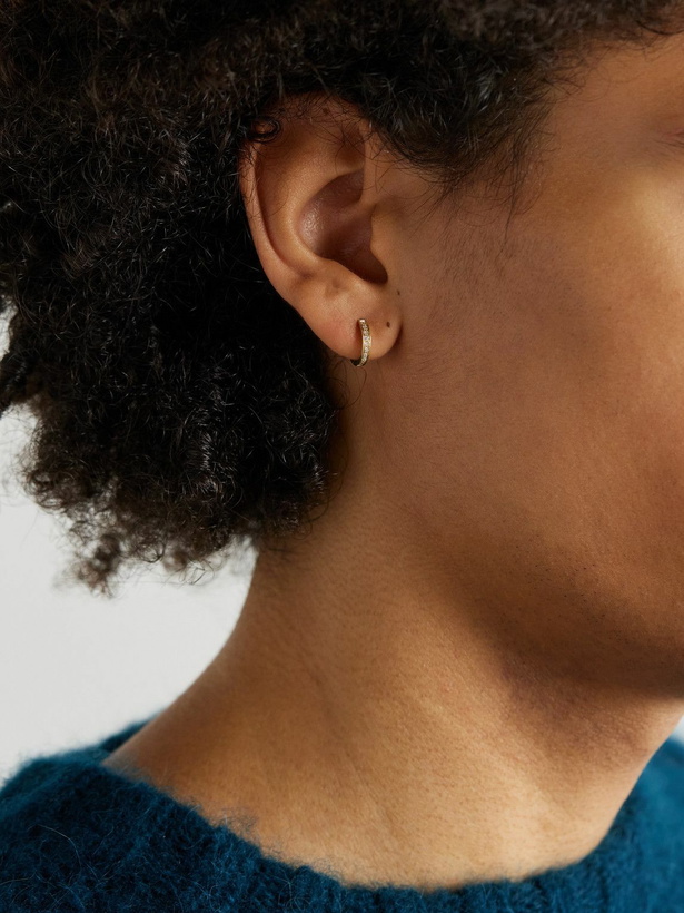 Photo: KOLOURS JEWELRY - Luna White Spectra Small Gold Diamond Single Hoop Earring