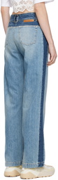 Stella McCartney Blue Paneled Jeans