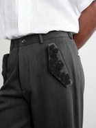 Kartik Research - Straight-Leg Embroidered Cotton-Twill Trousers - Black