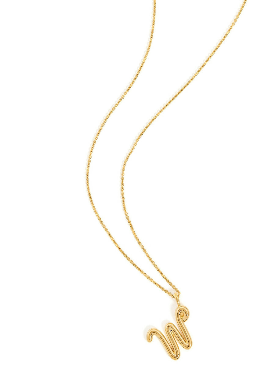 Missoma W Initial 18kt Gold-plated Necklace