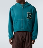 ERL Hooded cotton fleece zip-up sweatshirt