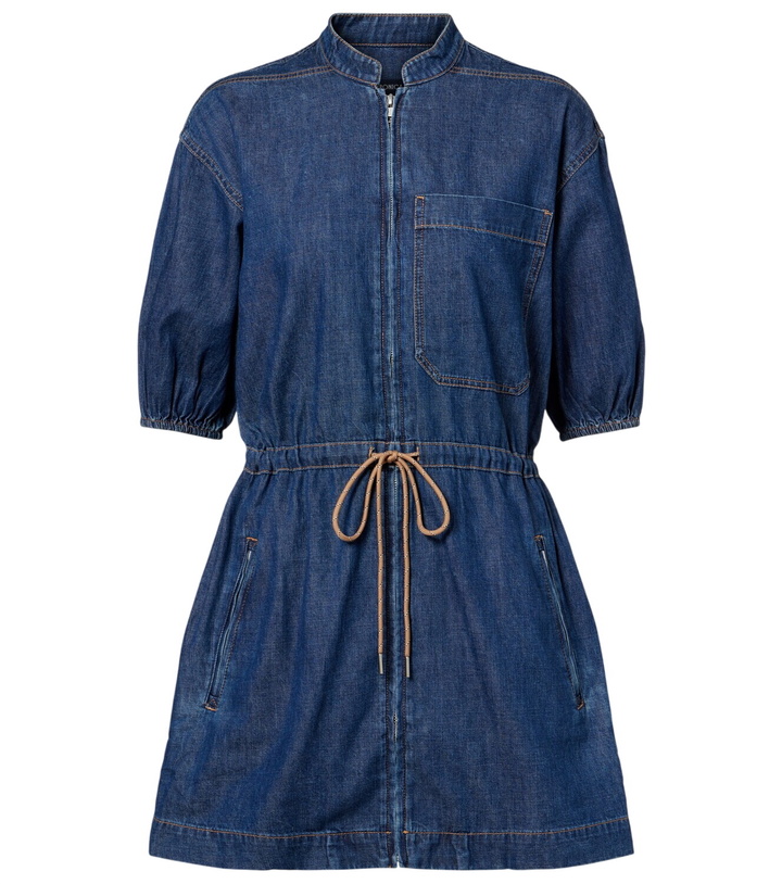 white christmas dresses Veronica Beard Raymond Denim Mini Dress | Midnight Wash main image 0