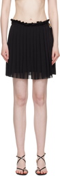 AMI Paris Black Pleated Miniskirt