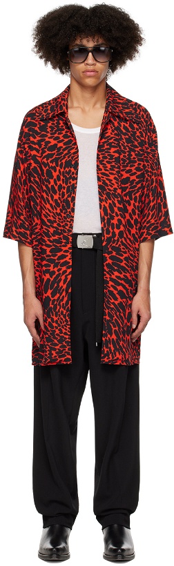 Photo: LU'U DAN Red & Black Psychedelic Leopard Shirt