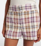 Veronica Beard Allen cotton-blend plaid shorts