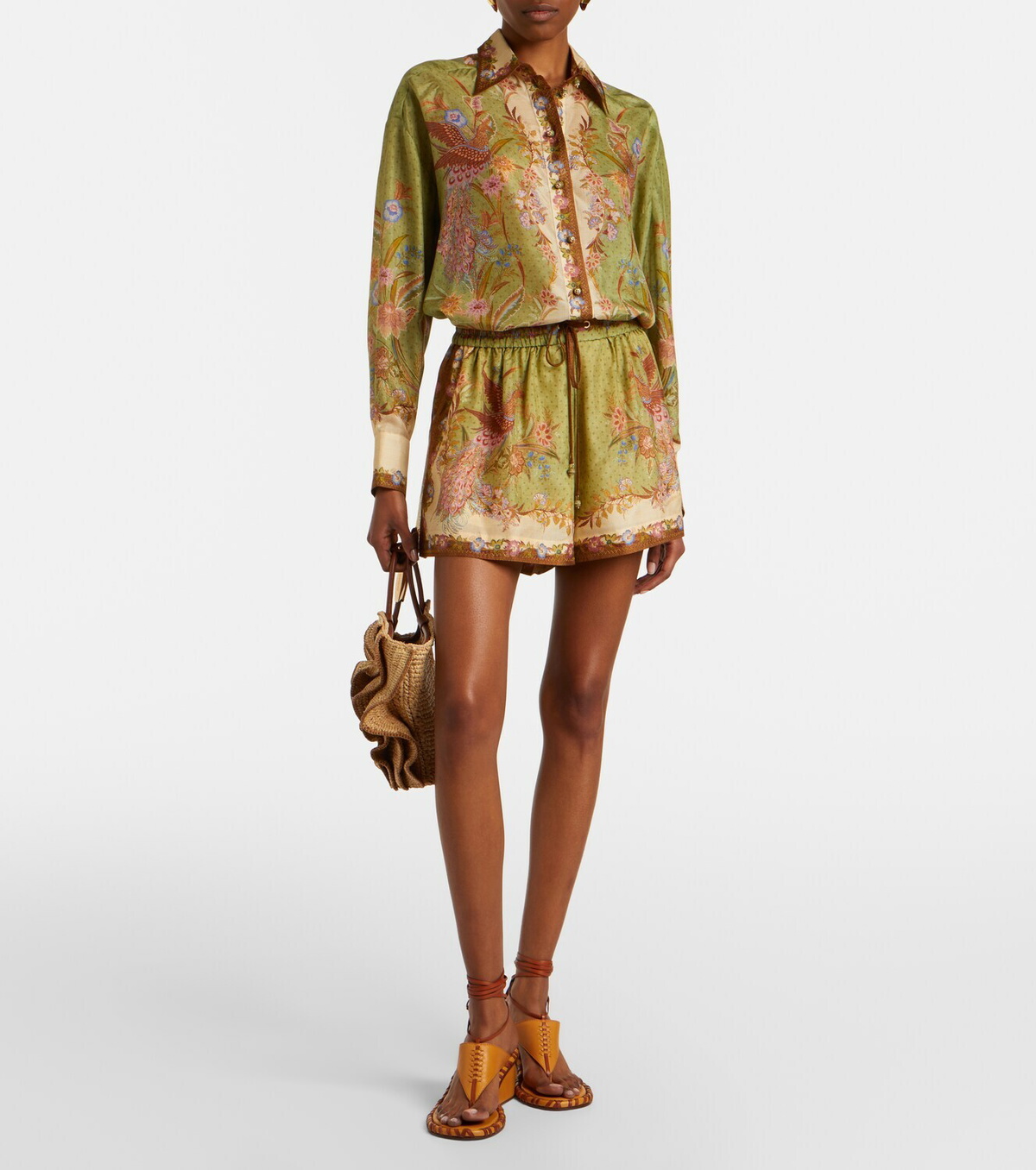Zimmermann Indra printed silk shirt