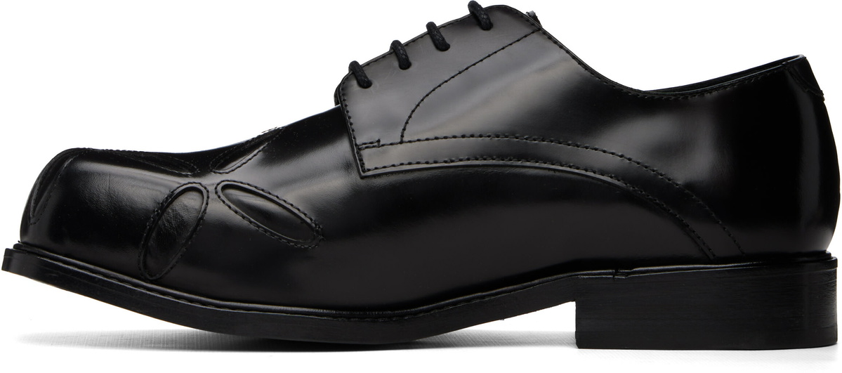 Stefan Cooke Black Slashed Square Toe Derbys