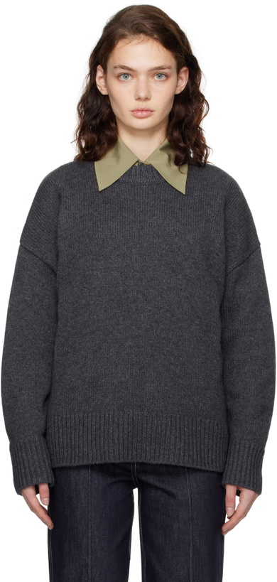 Photo: CO Gray Boyfriend Crew Neck Sweater