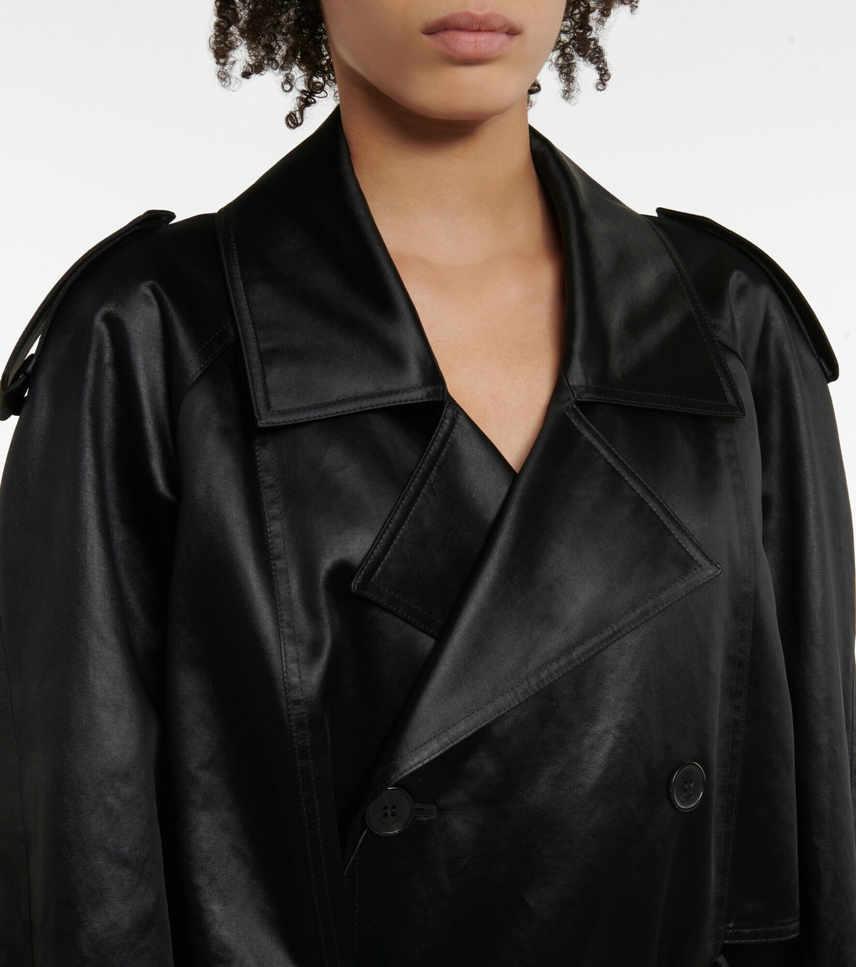 【送料&関税込】Saint Laurent Satin Coat Saint Laurent - Satin trench coat Saint Laurent