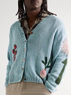 Story Mfg. - Twinsun Appliquéd Organic Cotton Cardigan - Blue