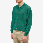 Eastlogue Men's Crochet Cardigan in Green