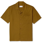 AMI - Camp-Collar Satin-Twill Shirt - Brown