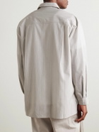 Amomento - Striped TENCEL™ Lyocell and Cotton-Blend Shirt - Gray