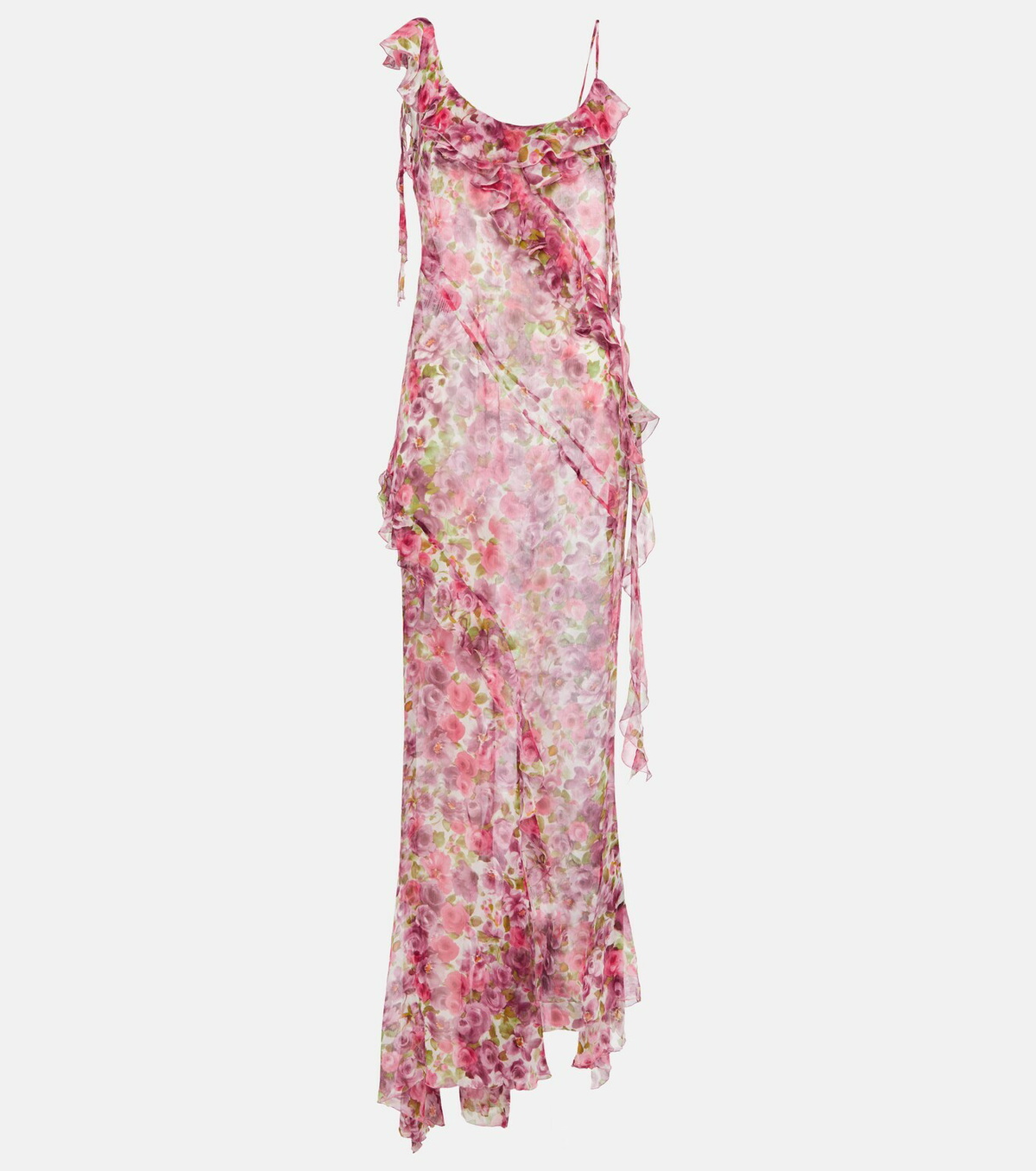 Alessandra Rich Ruffled floral silk georgette gown