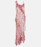 Alessandra Rich Ruffled floral silk georgette gown
