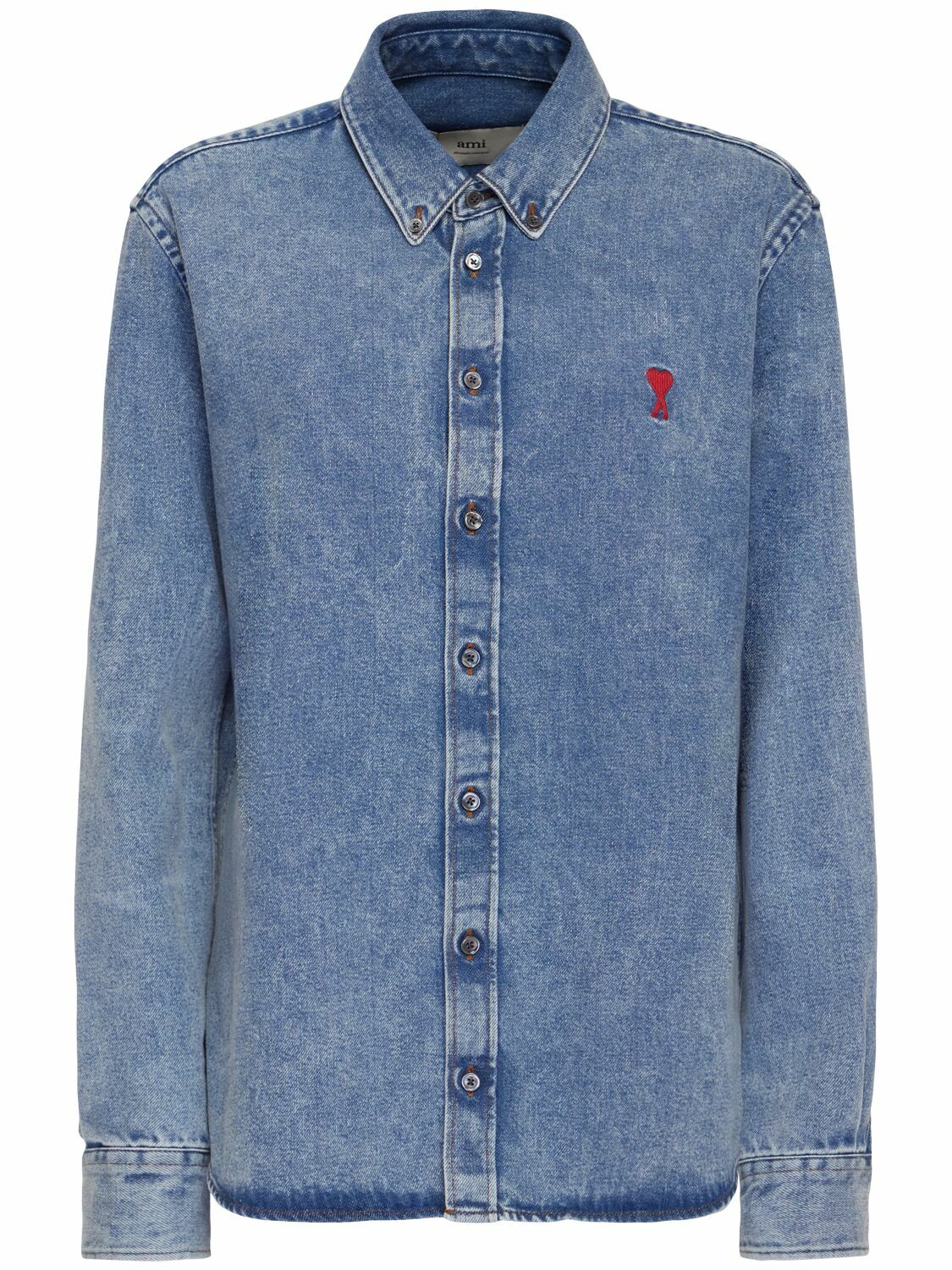 AMI PARIS Adc Cotton Blend Denim Shirt AMI