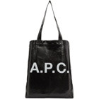 A.P.C. Black Coated Canvas Lou Tote