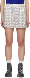 Burberry White Pattern Shorts