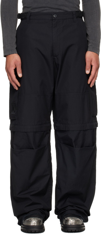 Photo: 032c Black Double-Edged Sword Cargo Pants