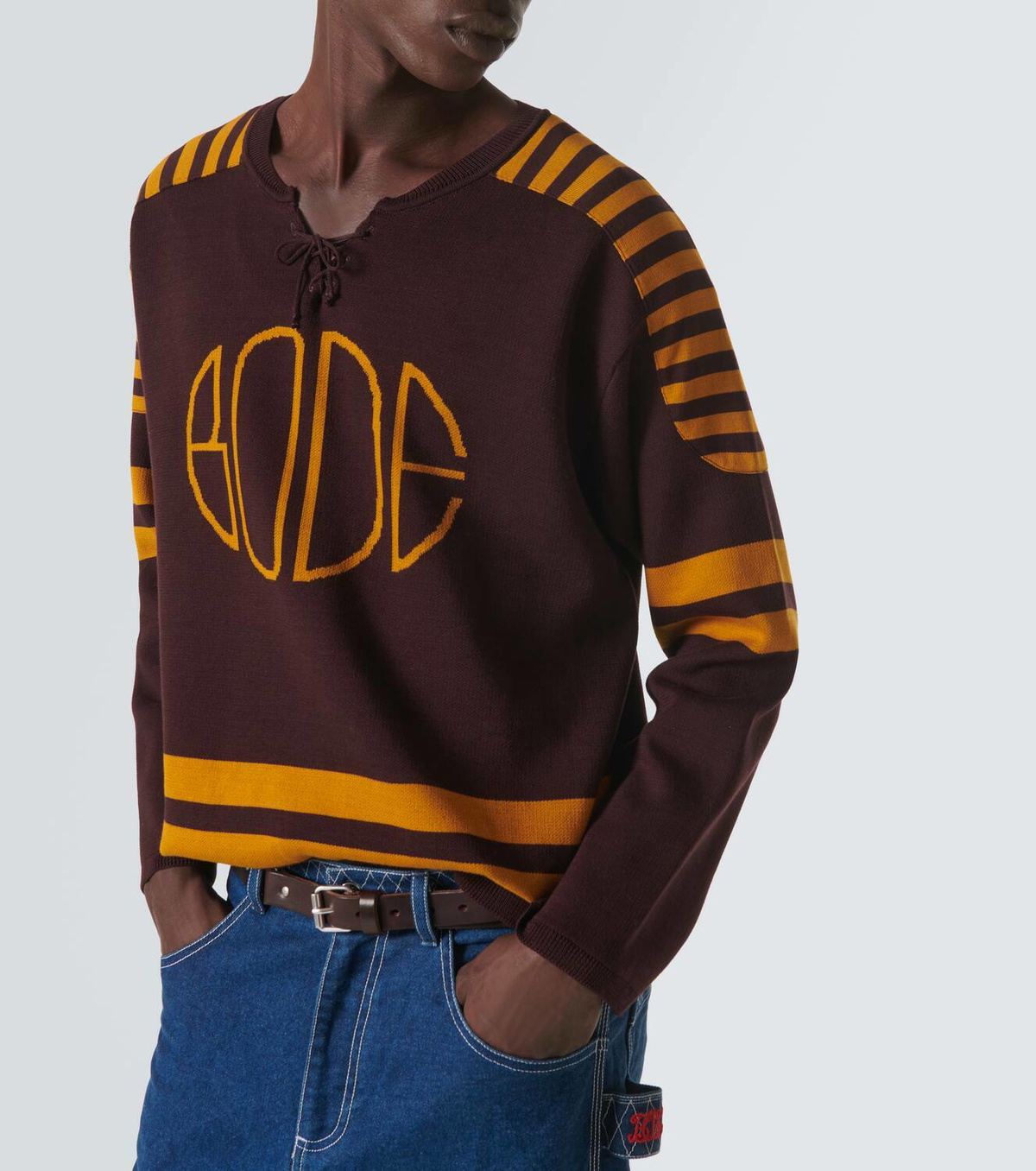Bode Rink cotton jacquard sweater Bode