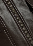 Anine Bing Kelanie Leather-blend Jacket Dark Brown