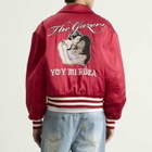 Second/Layer Men's Second Layer Aces Satin Club Souvenir Jacket in Red