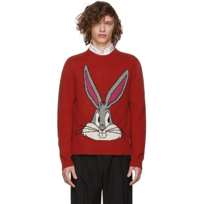 Photo: Gucci Red Guccy Bugs Bunny Crewneck Sweater