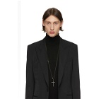 Givenchy Black Long Thin Cross Necklace