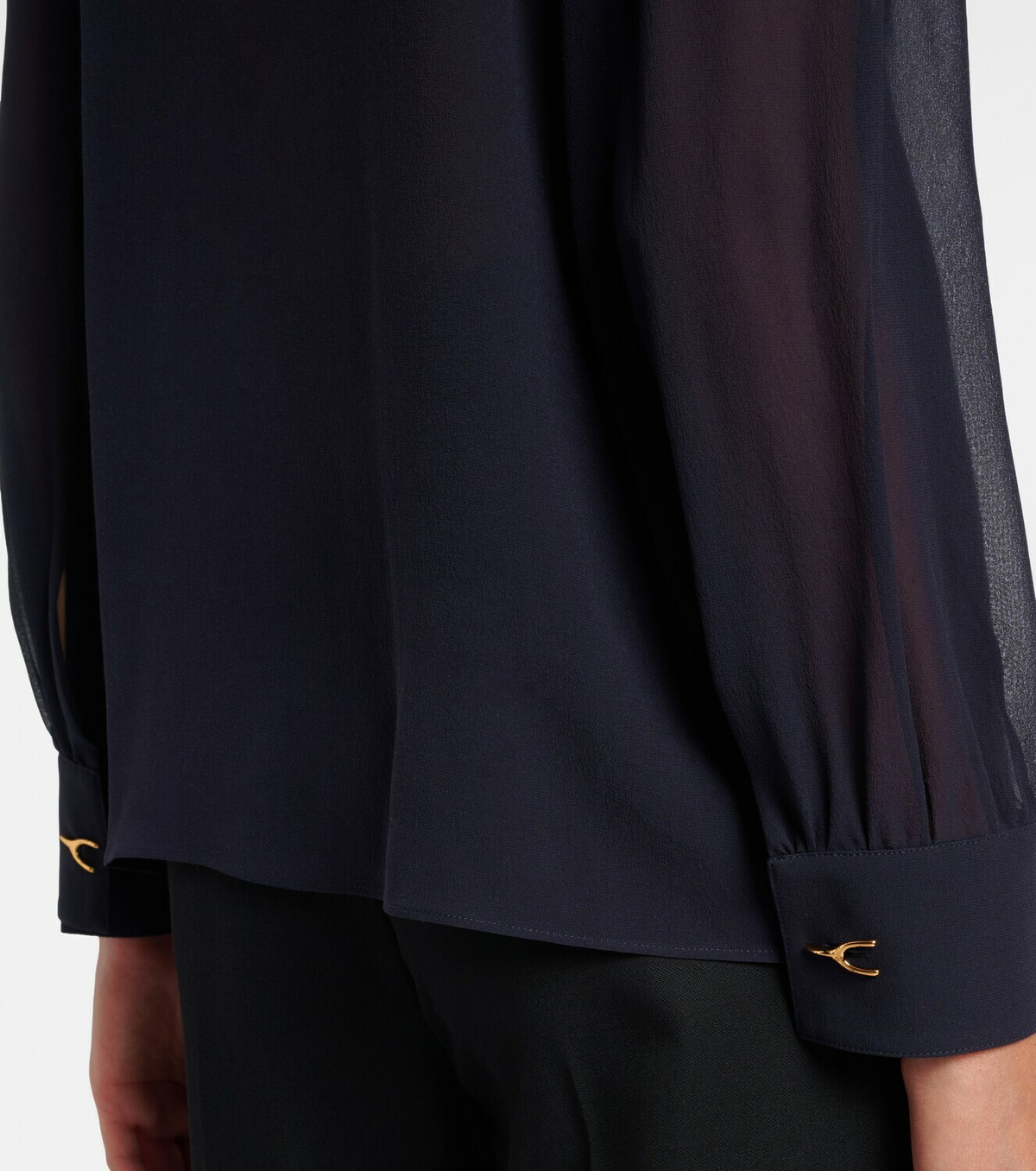 McQueen Wishbone silk crêpe de chine shirt