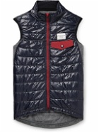 Café du Cycliste - Albertine Fleece-Panelled Quilted Shell Cycling Gilet - Blue
