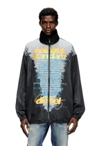 Diesel Tech-jersey jacket with lyrics print - Jackets - Unisex - Black